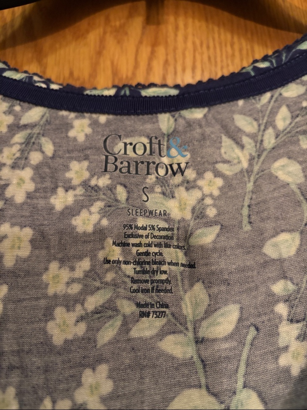 Croft & Barrow nightgown, navy, small - Picture 3 of 3